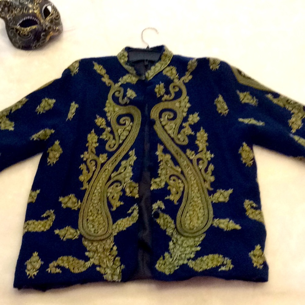 Beautiful vintage blue and gold jacket
